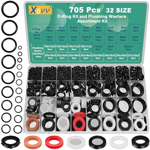 32 Size 705 Pcs Plumbing Washers and O-Ring Kit 2-in-1 | Home Repair - Image 2