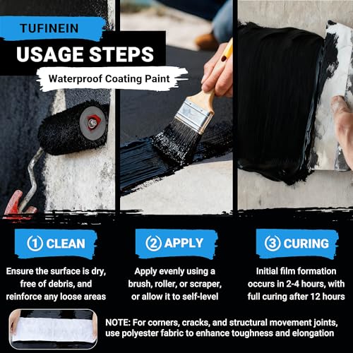 Rubber Liquid Waterproof Sealant, TUFINEIN 53oz/1.5kg | Home Repair - Image 6