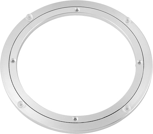 QDiShi 16 Inch Lazy Susan, Heavy Duty Swivel Turntable Aluminum Bearing Metal Rotating Turntable Bearings Swivel Plate Hardware for Dining-Table and Workbench (16 inch)