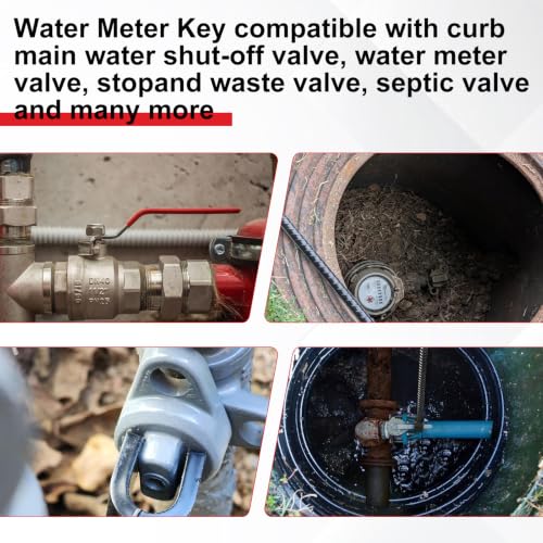 17 Inch Water Meter Key with 4-Way Utility Key T-Handle & U-Head - Image 8
