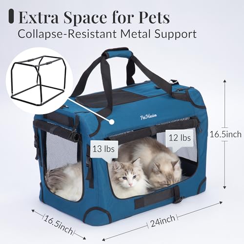 Extra Large Cat Carrier for 2 Cats, Collapsible Soft Sided - Image 3