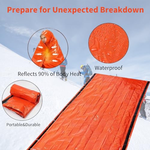Emergency Sleeping Bag with Whistle, Portable Emergency - Image 4