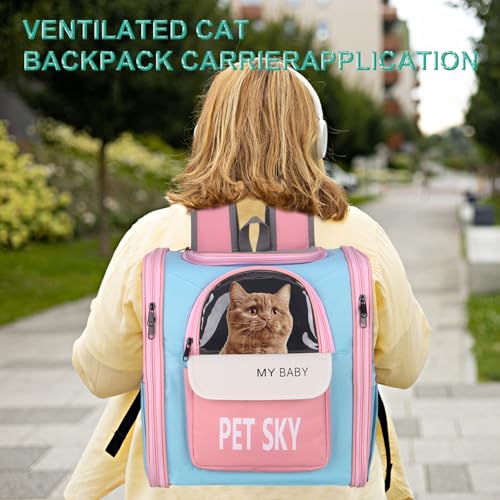 Cat Pet Backpack Carrier Gray 13x11x15 Large Space Pet Bag - Image 7