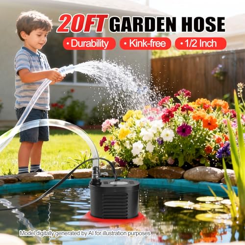 Pool Cover Pump, 850 GPH Pool Water Pump with 20 FT Drain Hose - Image 6