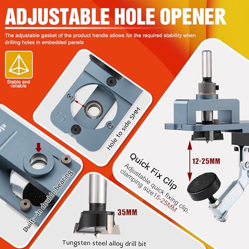 Metal Concealed Hinge Jig, 35MM Cabinet Hinge Jig Drilling - Image 5