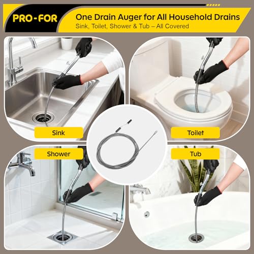 25 Ft Handheld Drain Auger, 3/8 In Manual Plumbing Snake - Image 4