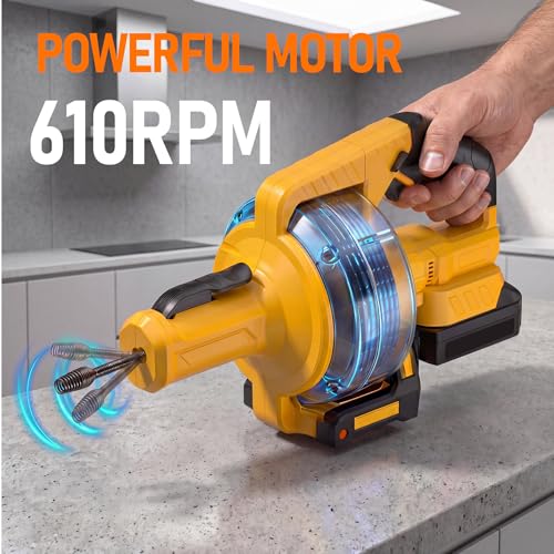 Cordless Drain Auger Compatible with Dewalt 20V Battery(No - Image 4