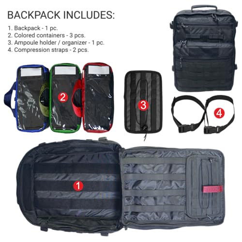 20L EMT Medical Backpack, First Aid Empty Bag | Travel Essentials - Image 4