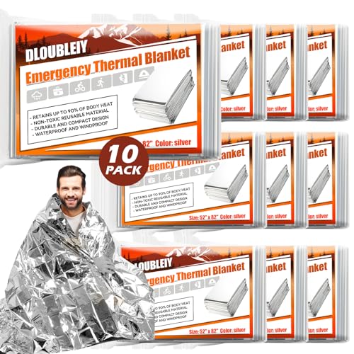 10-Pack Emergency Mylar Blankets, Thermal Space Blankets - Image 2