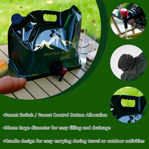 Collapsible Water Jug 2 Gallon (8L), Foldable Bag with Spigot - Image 6