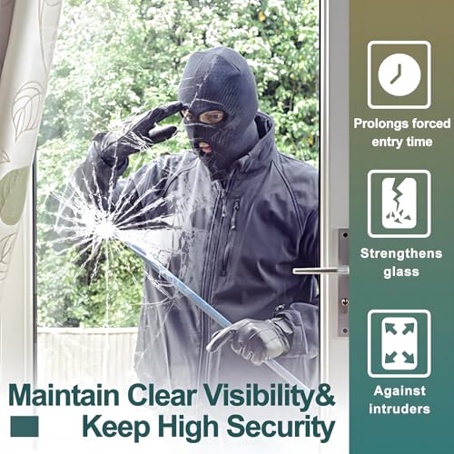 NIDOJP 4 Mil Clear Window Security Film, 17.5" x 6.5 ft Anti - Image 5