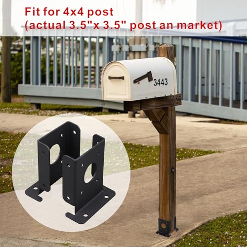 4Pcs Wood Fence Pergola Post Base Brackets kit Fit - Image 7