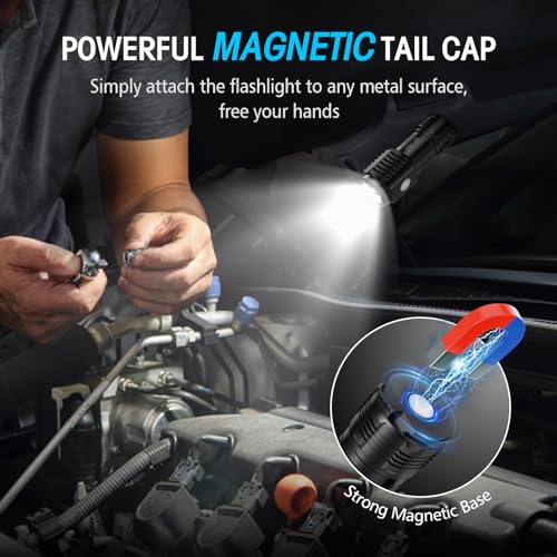 LETMY Rechargeable Mini Flashlights with Magnetic Base, 2 - Image 6