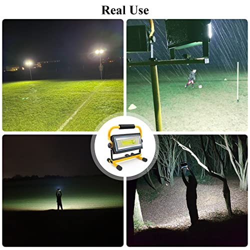 7000LM Rechargeable LED Work Light, 100W Portable Flood Light - Image 7