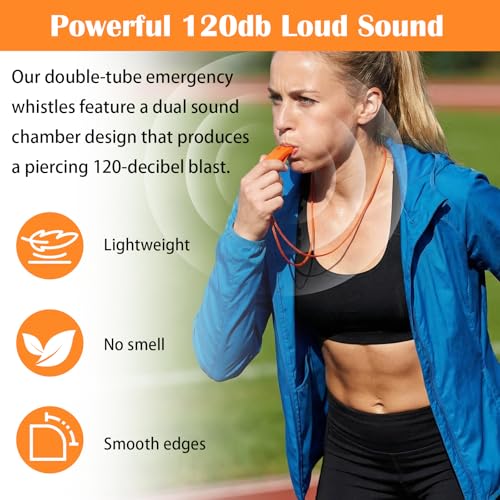 60 Pack Emergency Whistles with Lanyard | 120dB Loud - Image 7