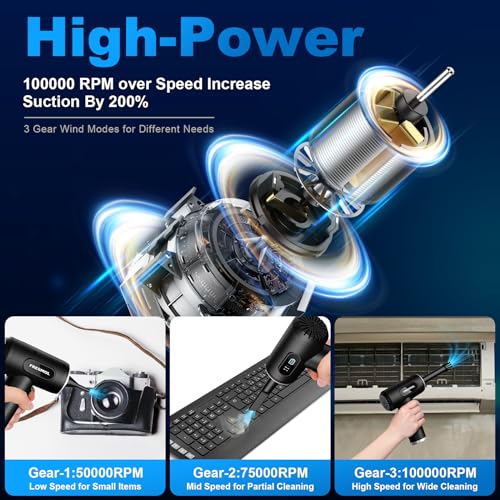 FRESMOL Compressed Air Duster, Rechargeable Cordless Electric Air - Image 3