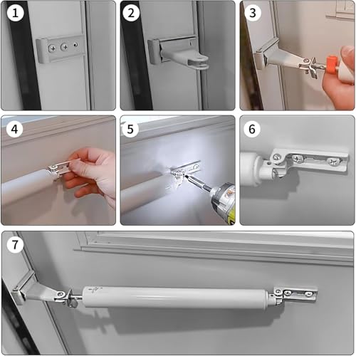 Pneumatic Door Closer Kit for Screen and Storm Doors, Includes - Image 5
