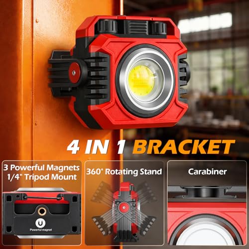 Samyoung 2-Pack 2400LM Magnetic Rechargeable Work Light, Up to 80 - Image 7