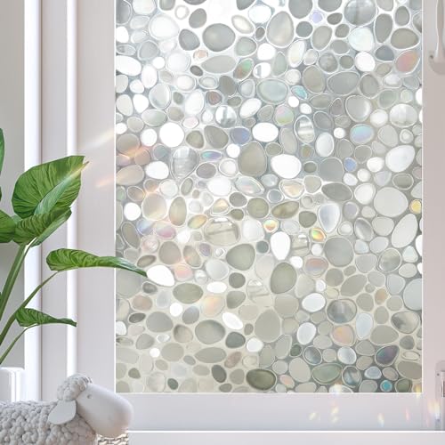 Rainbow Window Film, 3D Pebble Stained Glass Window Cling - Image 2