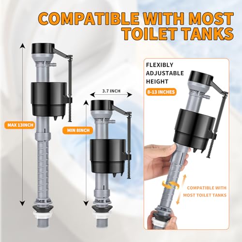 Universal Toilet Repair Kit, Height Adjustable Fill Valve - Image 3