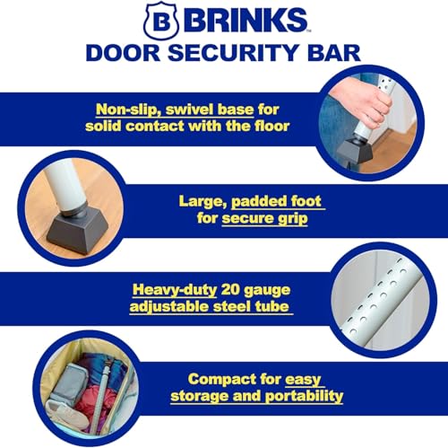 BRINKS Portable Door Security Bar, Door Jammer - Image 4