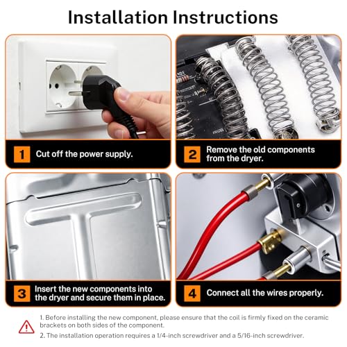 【UPGRADE】279838 Dryer Heating Element Kit, for Whirlpool - Image 8