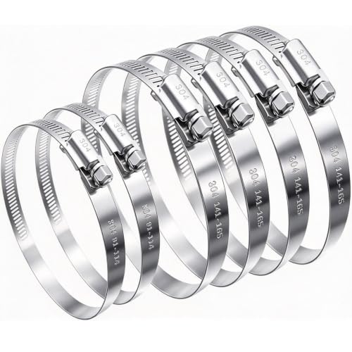 6PCS Adjustable Stainless Steel Duct Clamps - 6 Inch & 4 Inch - Image 2