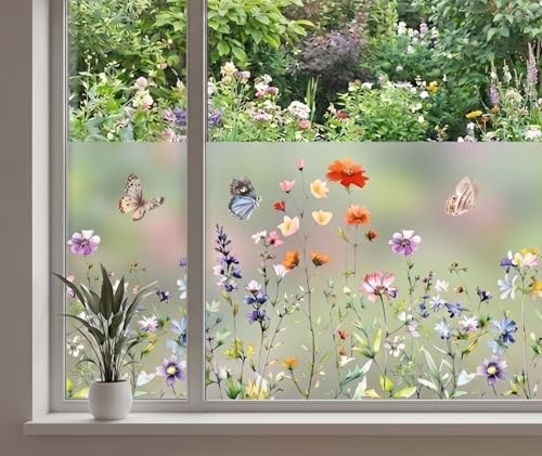 Static Cling Window Privacy Film, 78" x 17" Frosted Glass - Image 2
