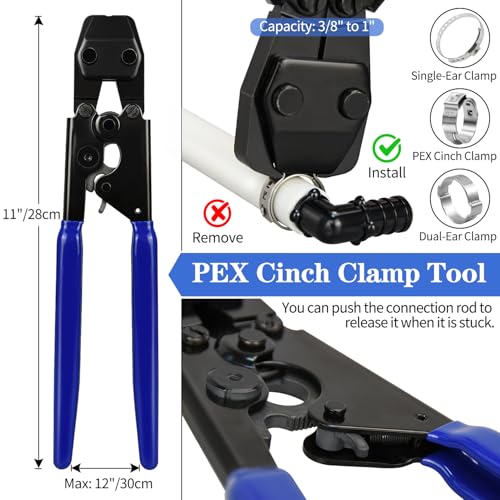 PEX Cinch Clamp Tool Kit, 3/8" to 1" PEX Pipe Clamp Cinch | Hand Tools - Image 4