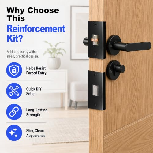 5-Piece Door Frame Reinforcement Kit, Anti Kick in Door Security - Image 6