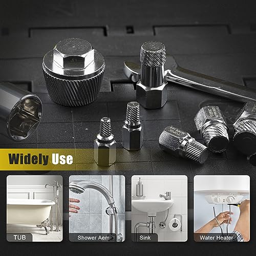 Topec 1.5'' Tub Drain Extractor, 8PCS Pipe Nipple Extractor Set - Image 6