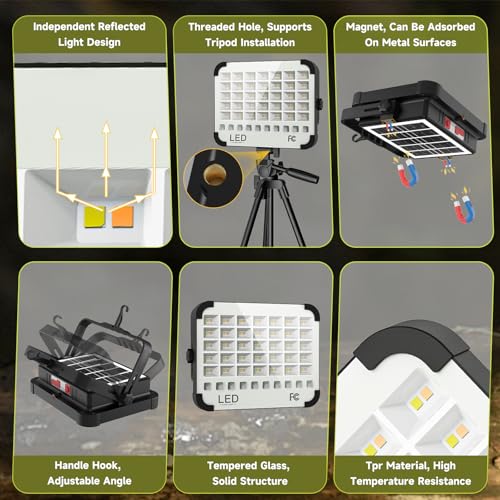 200W 20000LM Solar LED Work Light, 20000mAh Rechargeable - Image 7