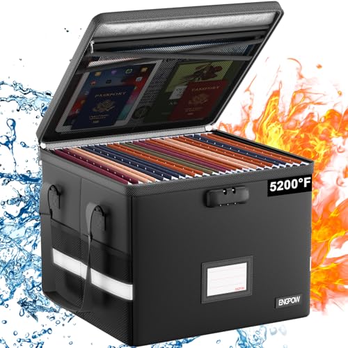ENGPOW 5200°F Fireproof Document Box with Lock, Heat - Image 2