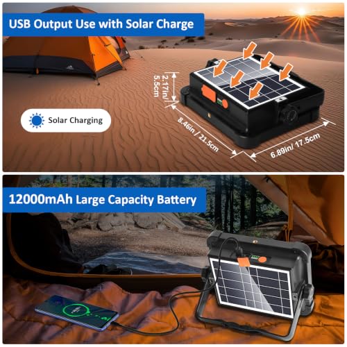 MASMEJOR Rechargeable Work Light Solar, 10000LM - Image 3