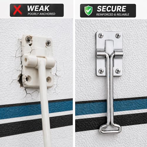 RV Trailer 6” Stainless Electropolished Door Hold Latch Wind - Image 5
