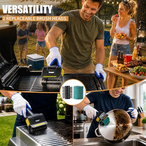 Upgraded Electric Grill Brush, High Torque 2-in-1 Kit Power BBQ - Image 4