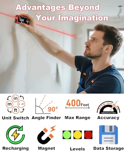 400Ft Dual Laser Measuring Tool Measure Tape Aluminum - Image 3