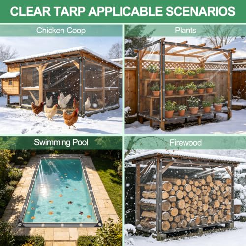 Clear Tarp 5x9ft Heavy Duty Waterproof Clear Tarps 14Mil - Image 7