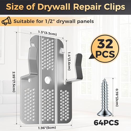 32 Pack Drywall Repair Clips,Easy Install Drywall Clip - Image 3