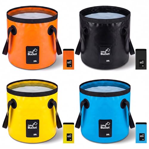 4 Pcs Collapsible Bucket with Handle 5 Gallon(20L) | Travel Essentials - Image 2