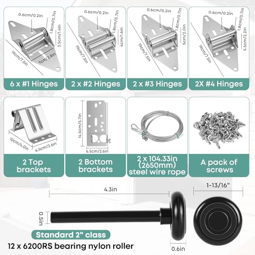 Garage Door Hinges and Rollers for 8 Ft High Doors Hardware Kit - Image 4