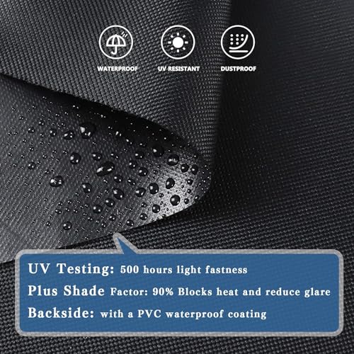 5x7ft Black Tarp Heavy Duty Waterproof, Oxford Fabric Cover 20mil - Image 4