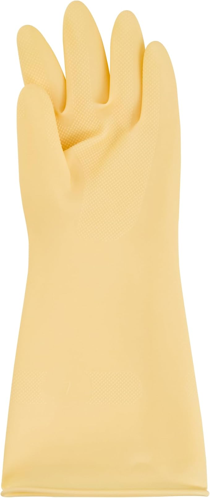 Restaurantware-Clean Tek Professional 22 Mil Medium Cleaning Gloves, 10 Pairs Of Long Cuff Gloves - No-Slip Grip, No-Powder, Yellow Latex Gloves For Kitchen Cleaning, Ideal For Washing Dishes