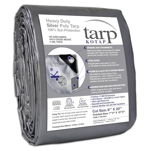 Kotap 8 x 20 Ft. Heavy-Duty Protection/Coverage Tarp, Superior - Image 2
