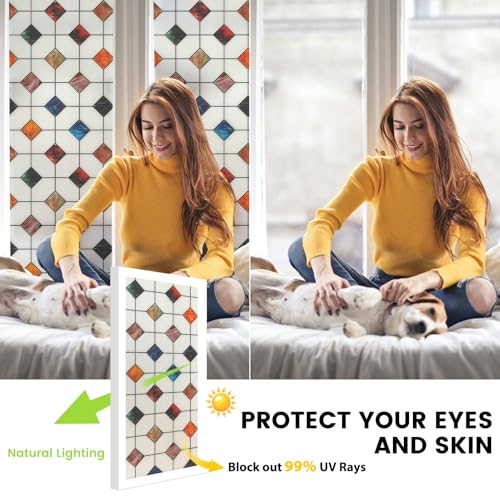DKTIE Window Privacy Film Frosted Glass Static Cling 23.6in X - Image 5