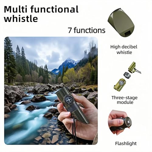 Emergency 7-in-1 Survival Whistle Kit:120dB Loud Safety - Image 6