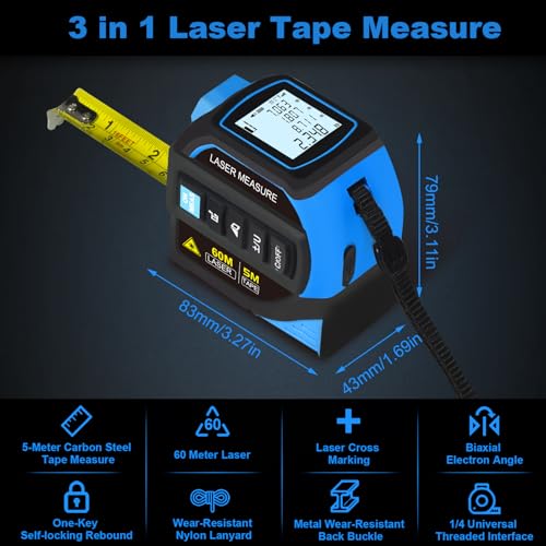 Menider 4-in-1 Laser Measure Tool - Digital LCD & - Image 7