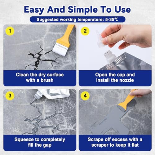 Concrete Crack Filler,Self Leveling Cement Magic Crack Filler - Image 6