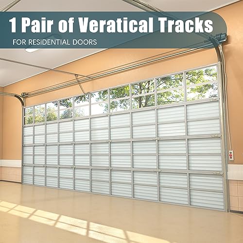 2 Pcs Garage Door Vertical Track Left Right Replacement for 7 ft - Image 5