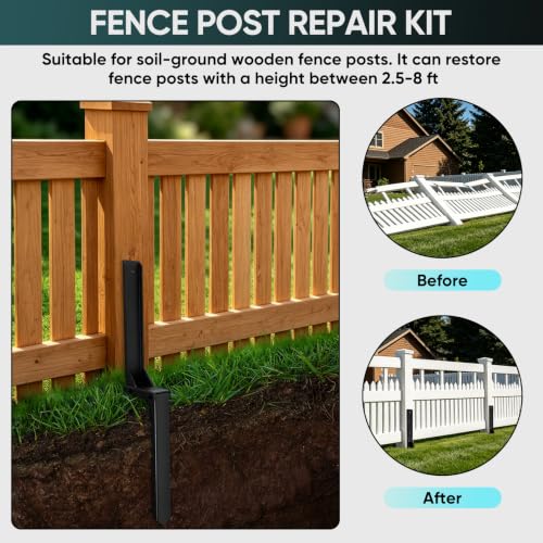 4Pcs Fence Post Repair Kit, H-Shaped Anchor Ground Spike, 3mm - Image 5